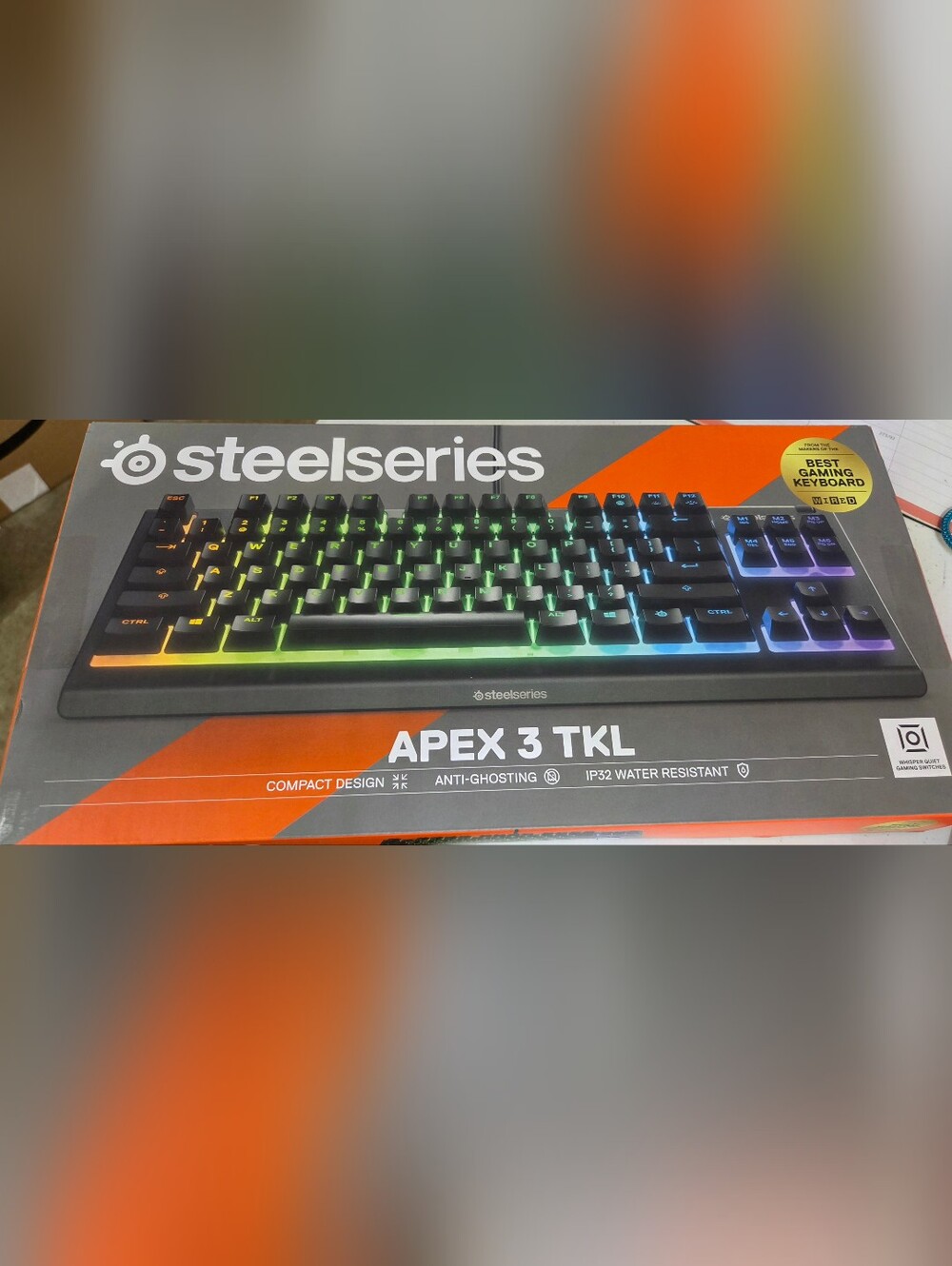 Steelseries Apex 3 TKL Gaming Keyboard - Black with RGB Lighting
